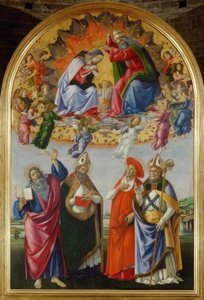 Coronación de María con cuatro santos de Sandro Botticelli