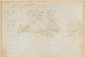 La Divina Comedia, Infierno XXXIV (1): El centro del infierno: Lucifer, aplastando a Judas, Bruto y Casio en el hielo de la Giudecca de Sandro Botticelli