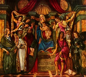 Madonna entronizada con seis santos, 1483 de Sandro Botticelli