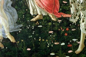 Primavera: detalle de flores de Sandro Botticelli