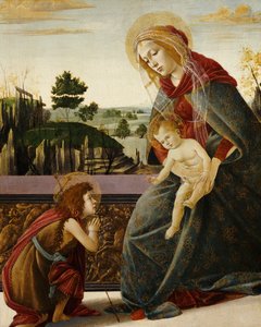 La Virgen y el Niño con el joven San Juan Bautista en un paisaje de Sandro Botticelli