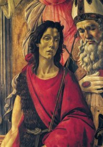 Madonna entronizada con el niño, ángeles y santos de Sandro Botticelli