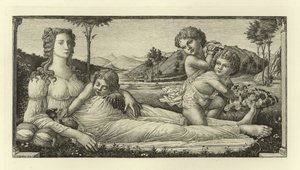 Venus reclinada con Cupido de Sandro Botticelli