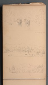 Cuaderno de bocetos, página 07: "Carter Mt () Aug. 28th" de Sanford Robinson Gifford