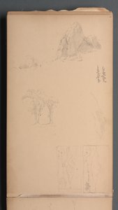 Cuaderno de bocetos, página 09: Montañas y rocas, 1859 de Sanford Robinson Gifford