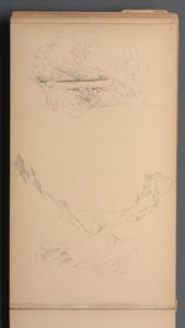 Cuaderno de bocetos, página 15: Paisajes, Berlin Falls, 1859 de Sanford Robinson Gifford