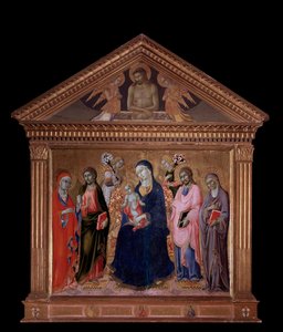Virgen y Niño con San Santiago, San Felipe, Santa Ana y María Magdalena de Sano di also Ansano di Pietro di Mencio Pietro