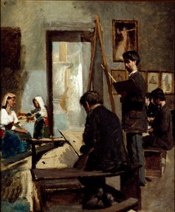 El estudio de los colores grises (estudio de un pintor) (óleo sobre lienzo