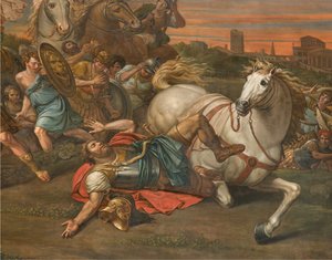 Muro opuesto a la contrafachada del transepto norte, Sante Legnani, Conversión de Saúl 1814, Detalle bajo de Sante Legnani