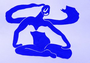 Mujer azul abstracta de Santhosh ch
