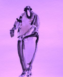 Figura abstracta de color morado