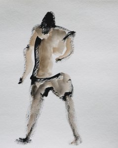 Figura abstracta caminando