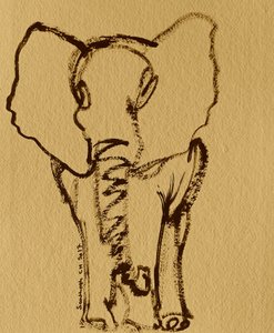 Boceto de un elefante bebé de Santhosh ch