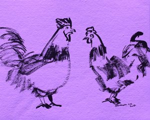 Boceto de gallos audaces de Santhosh ch