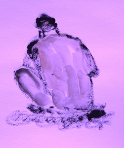 Desnudo púrpura contemplativo