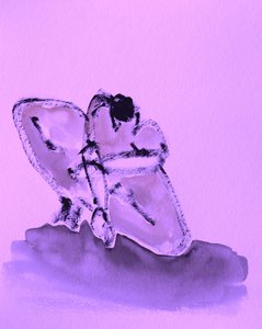 La figura púrpura agazapada