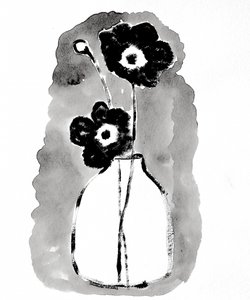 Flores oscuras en un jarrón de Santhosh ch