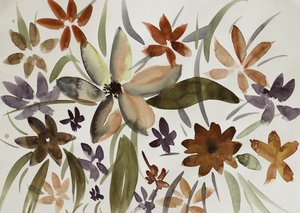 Acuarela floral con tonos terrosos de Santhosh ch