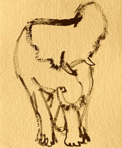 Dibujo expresivo de elefante de Santhosh ch