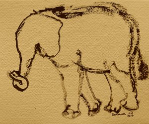 Boceto de elefante gentil de Santhosh ch