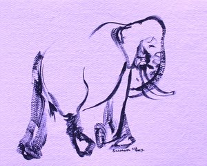 Gracioso elefante morado de Santhosh ch