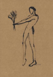 Figura desnuda sosteniendo trigo de Santhosh ch