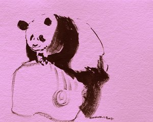 Boceto de panda rosa de Santhosh ch