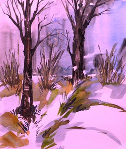 Bosques rosados de invierno de Santhosh ch