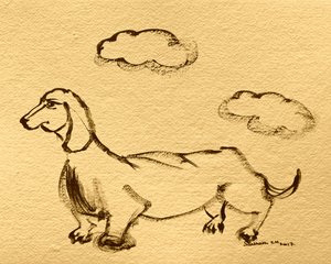Boceto juguetón de perro salchicha de Santhosh ch