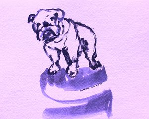 Boceto de bulldog morado de Santhosh ch