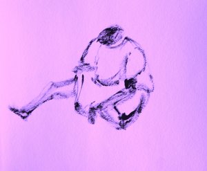 Dibujo de una figura sentada