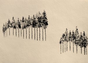 Bosque de pinos estilizado de Santhosh ch