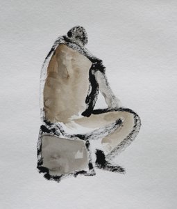 Figura sentada en actitud pensativa de Santhosh ch