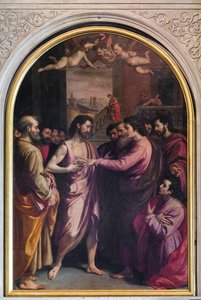 Incredulidad de Santo Tomás (óleo sobre lienzo) de Santi di Tito