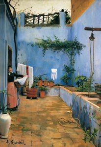El patio azul. Monistrol de Montserrat. Museo de Montserrat. de Santiago Rusinol i Prats