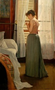 Interior con mujer de Santiago Rusiñol