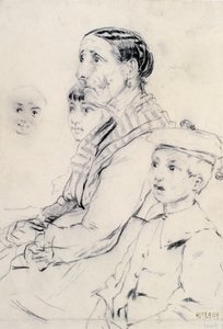 Estudio de una mujer y niños de Santiago Rusiñol