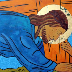 Jesús cae bajo la cruz