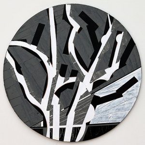 Twixt Heaven & Earth VII-B (acrílico sobre tabla circular) de Sara Hayward