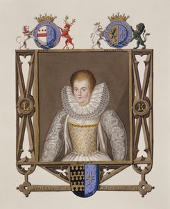 Retrato de Lettice Knollys (c.1541-1634) hija de Sir Francis Knollys de Memorias de la corte de la reina Isabel, publicado en 1825 de Sarah Countess of Essex