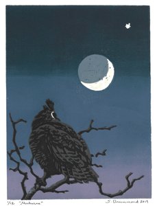 Nocturno, 2019 (Linograbado) de Sarah Drummond