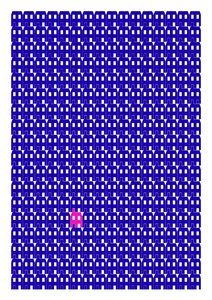 Blue Paper House Repeat Print, 2014 (impresión giclée gráfica) de Sarah Evans