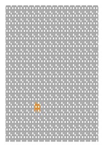Grey Paper House Repeat Print, 2014 (impresión giclée gráfica)
