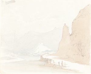 Paisaje Suizo con un Pueblo en la Distancia de Sarah Grace Lushington