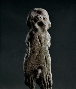 Cultura nurágica (nuraghi) sarda: estatuilla votiva de terracota del templo de Abini. Periodo prenurágico (siglos XXV-XVIII a.C.) Eneolítico. de Sardinia Nuragic Civilization