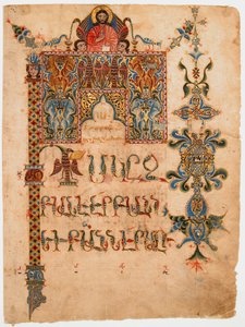 Página de título del Evangelio de Juan, 1300-1310 de Sargis Pidsak