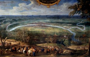 Las acciones de Luis II de Borbón, Príncipe de Condé, bloqueo de París en 1649 durante la Fronda de Sauveur Le Conte