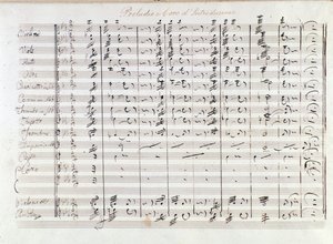 Primera página del preludio de la ópera Il bravo de Mercadante (1842)