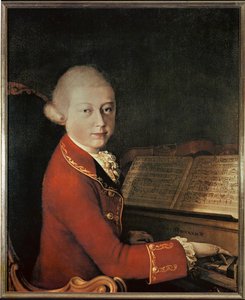 Mozart en Verona (óleo sobre lienzo) de Saverio dalla (after) Rosa