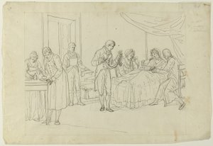 Escena de lecho de enfermo